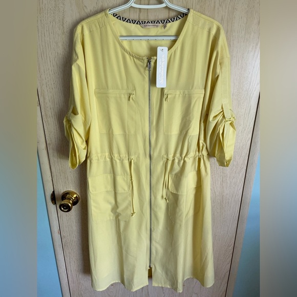 Soft Surroundings Go Lively Traverse Dress Lemon Grass Butter Yellow Sz M NWT - Picture 4 of 14